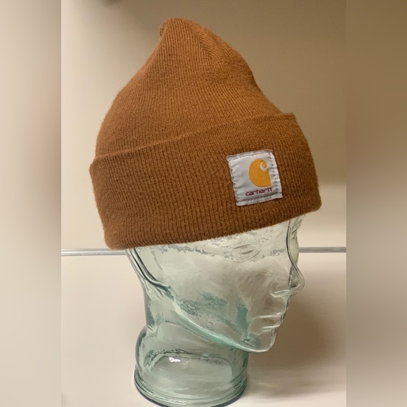 Adult Unisex One Size 100% Acrylic CARHARTT Brown Cuffed Watch Cap Beanie Hat - Picture 8 of 11
